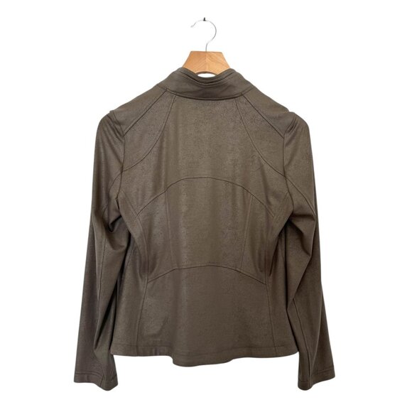 Clara Sun Woo Signature Liquid Leather Moto Jacket in Olive Size XS - Picture 3 of 9